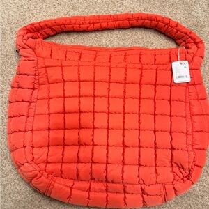 FP Movement Quilted Carryall Bag, color Hot Coral, Large